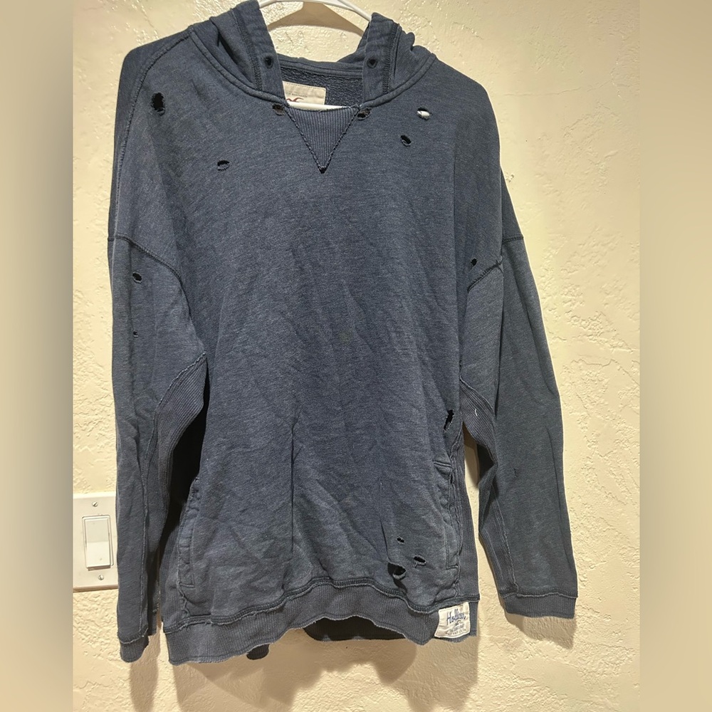 Hollister L distressed slouchy hoodie y2k grunge